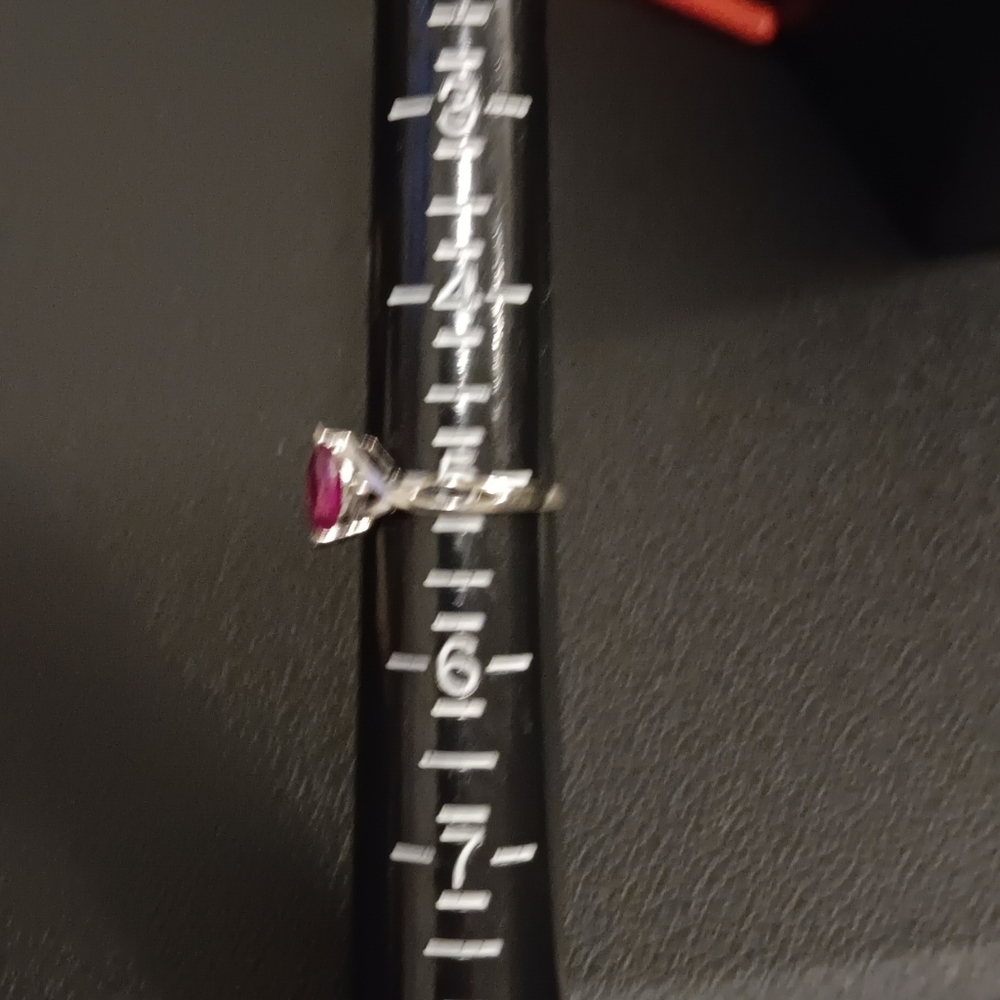 ❗️LAST DROP! 10K White Gold Ring Kay Jewelers Lab Ruby Diamonds Solid real 10kt - Picture 4 of 8